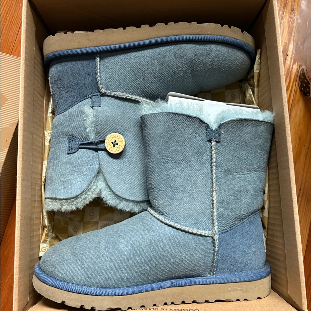 UGG Kids Blue Boots with Button